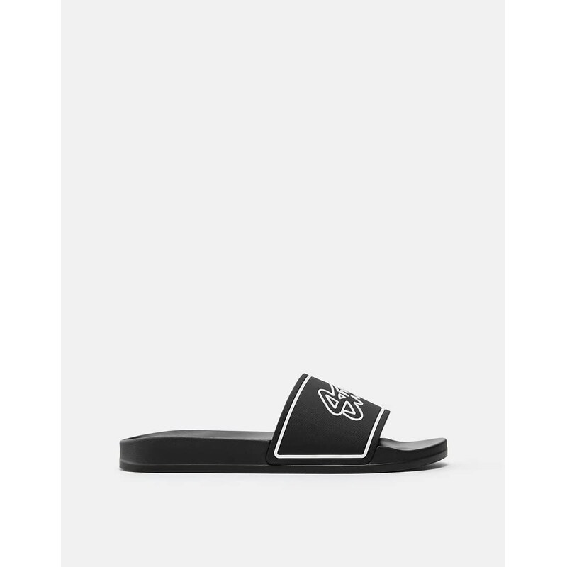 Pull&Bear Stwd rubberised sandals in black