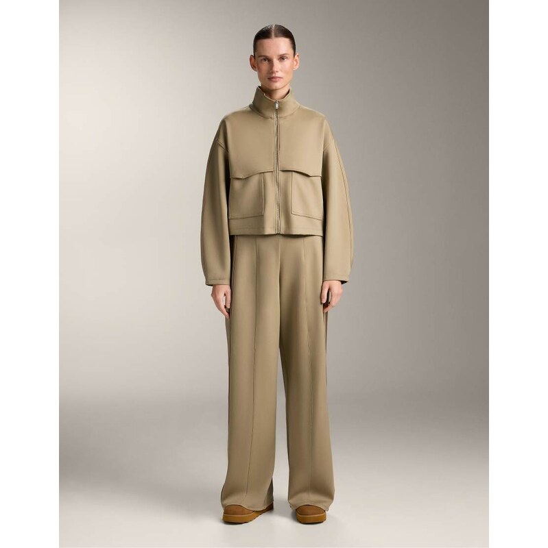OYSHO Boxy neoprene-effect jacket in beige-Neutral 113020433