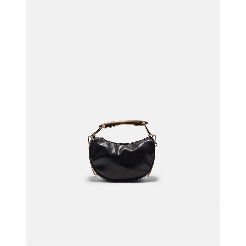 Stradivarius Mini bag with metallic handle in black 113020480