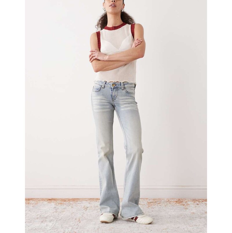 Cheap Monday Booty Bei stretch low rise bootcut jeans in light blue 113020565