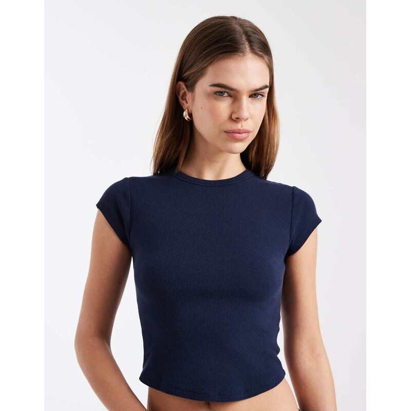 Cotton On active curved hem baby tee in navy 113020588