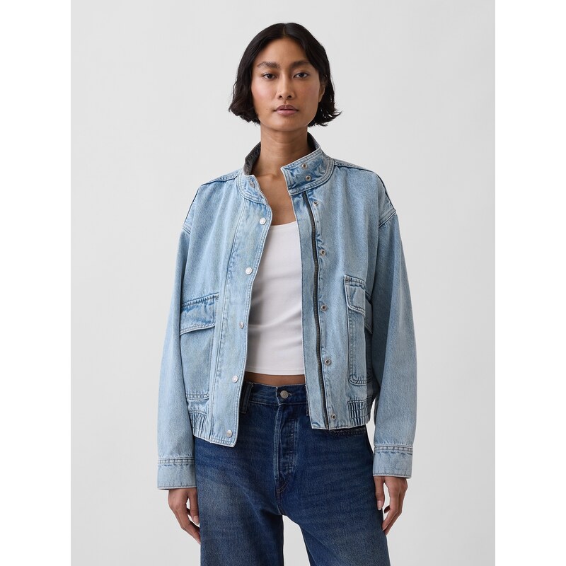 Dámská denimová oversize bomber bunda GAP