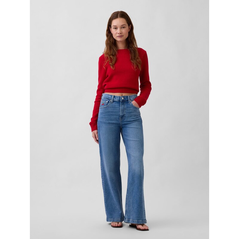 Dámské džíny GAP High Rise Stride Wide-Leg