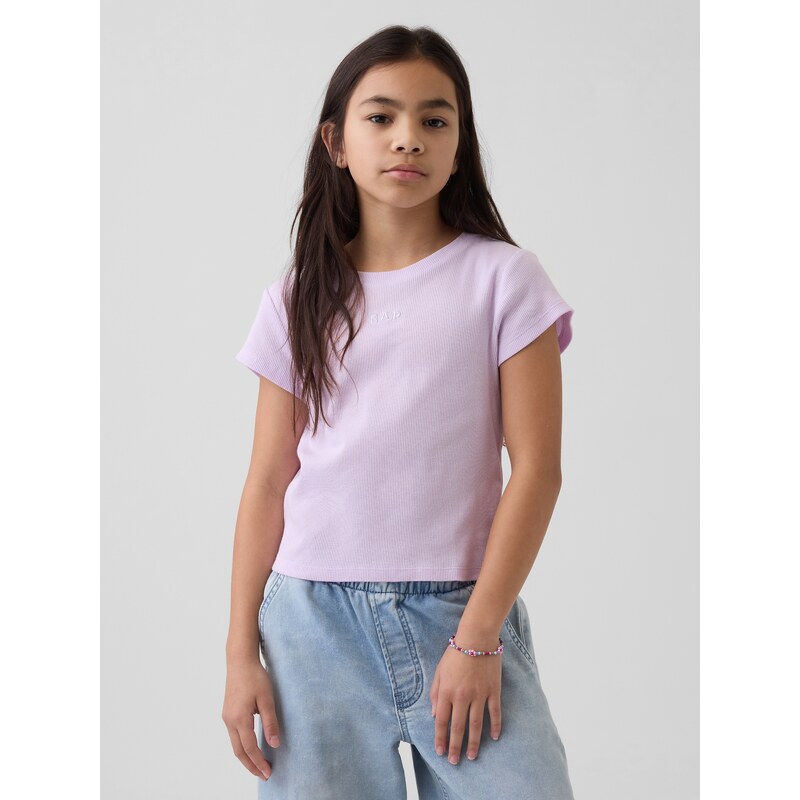 GAP dívčí žebrované tričko s logem