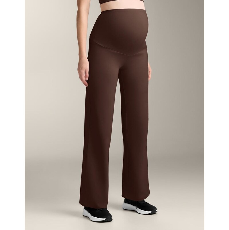 OYSHO Maternity comfortlux straight-leg trousers in dark brown 113044032