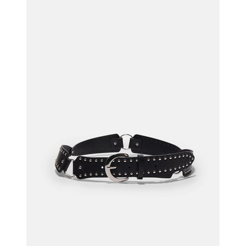 Stradivarius Belt with elongated stud pieces in black 113044042