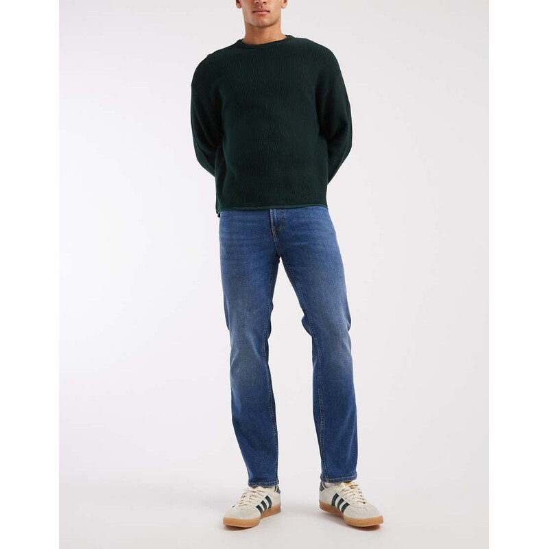 Jack & Jones Clark regular fit jeans in mid blue