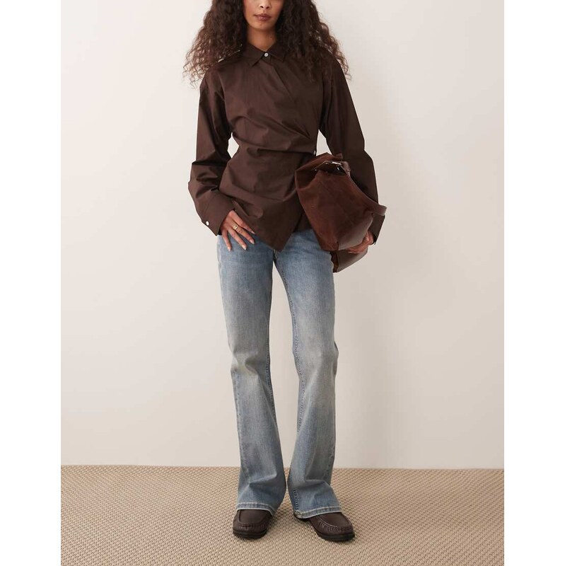 JJXX Texas low rise bootcut jeans in light blue