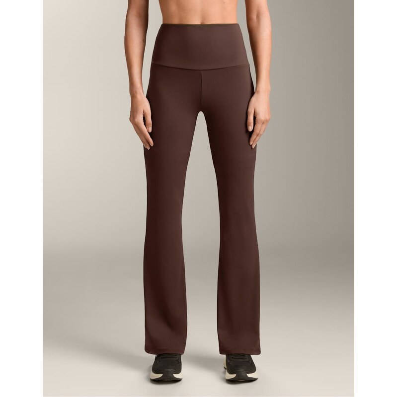 OYSHO Comfortlux high-rise flare trousers in dark brown 113044033