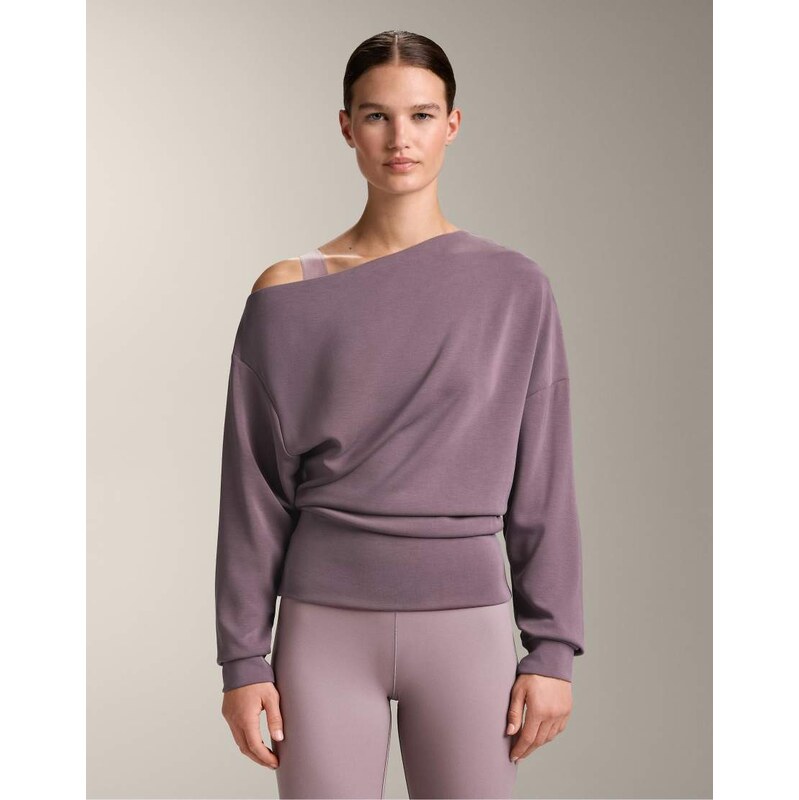 OYSHO Asymmetric neck sweatshirt with adjustable waist and soft-touch 113044034