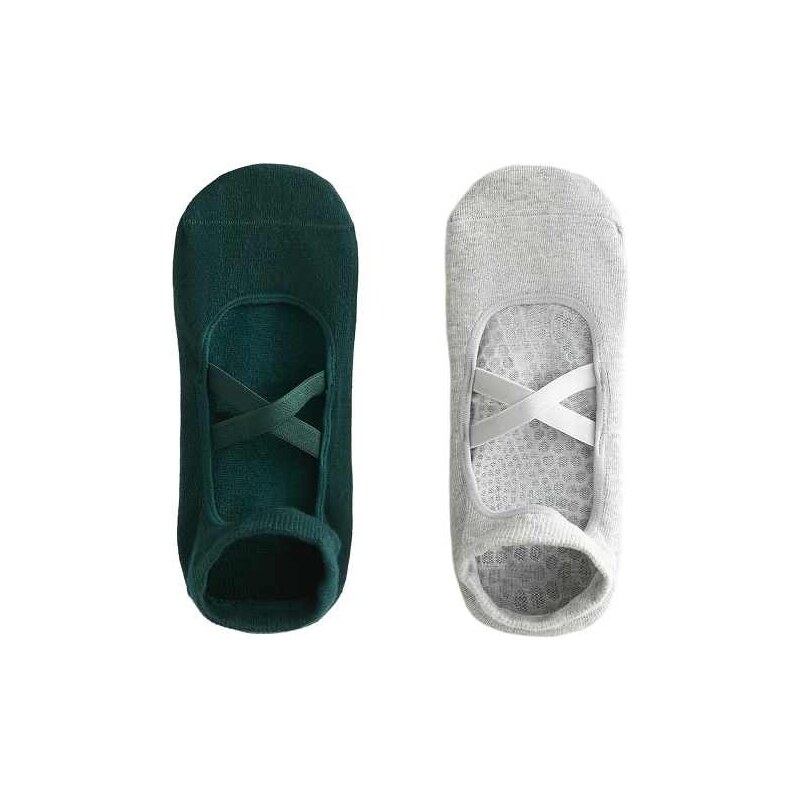 OYSHO 2 pairs of cotton blend yoga and pilates socks with crossover 113044046