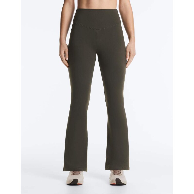 OYSHO Evermove high rise flare trousers in brown 113044049