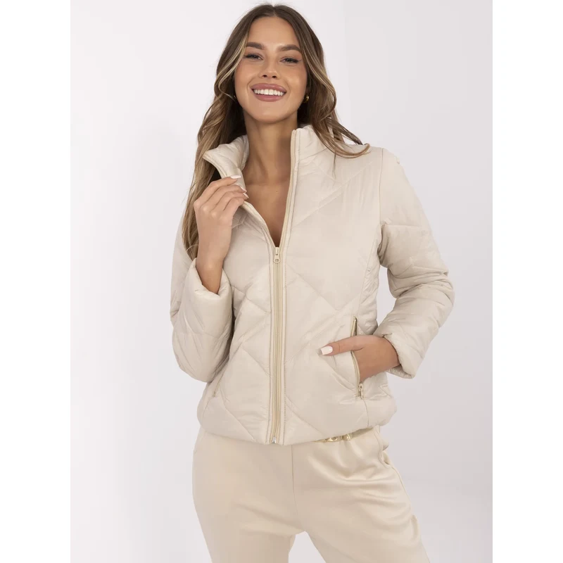 Italy Moda Béžová prošívaná bunda 113033278
