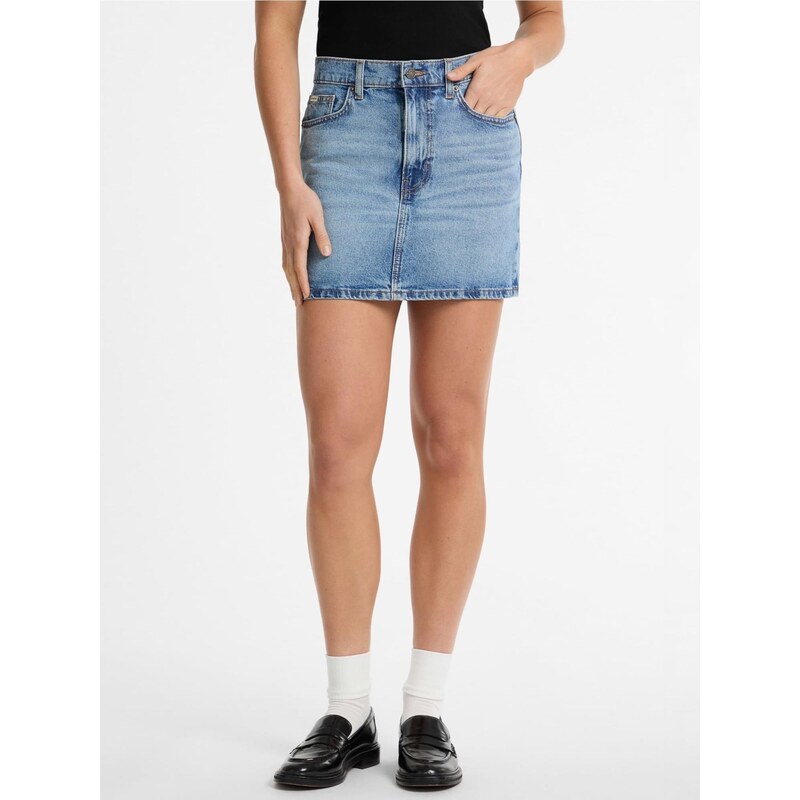 GUESS JEANS Sukně modrá džínovina