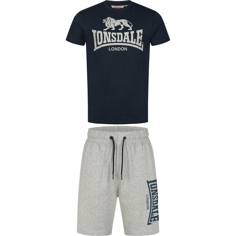 LONSDALE Joggingová souprava MAIR tmavě modrá / šedý melír