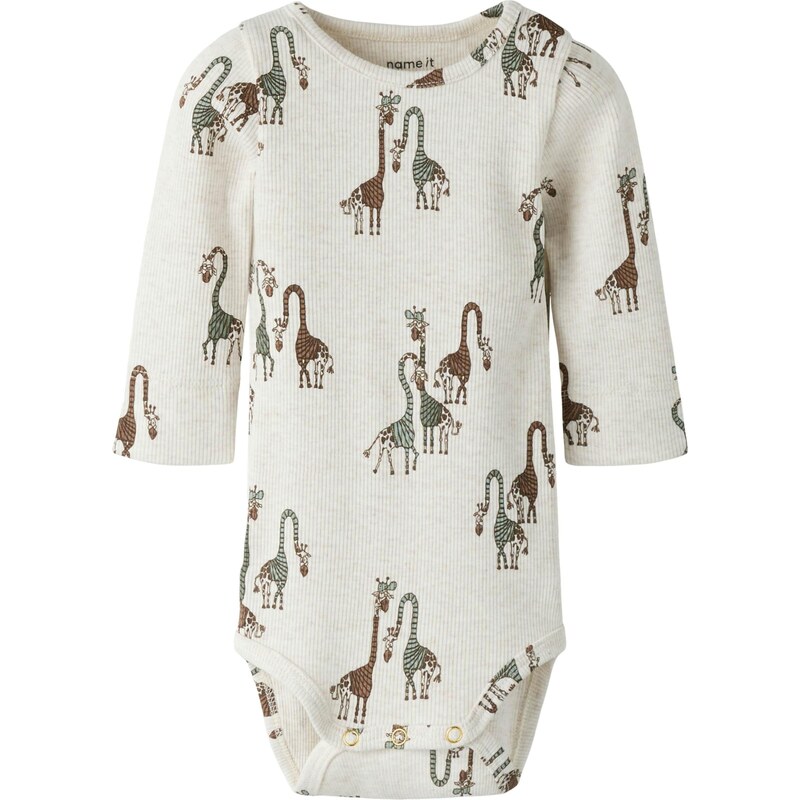 NAME IT Dupačky/body NBMFridolin hnědá / světle zelená / bílá