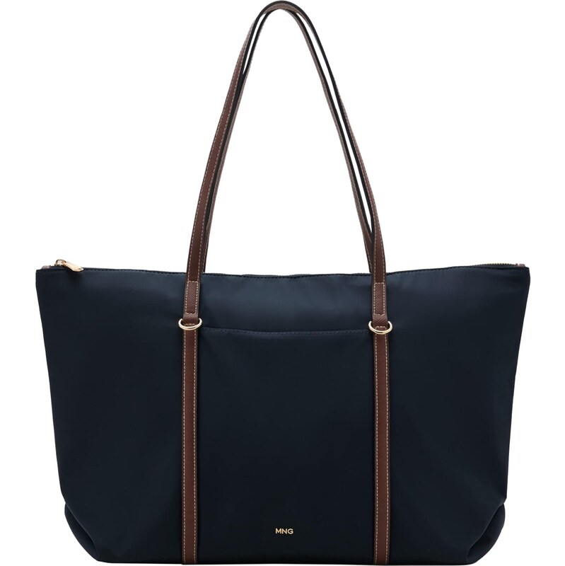 MANGO Nákupní taška COBALT marine modrá / karamelová 113035120