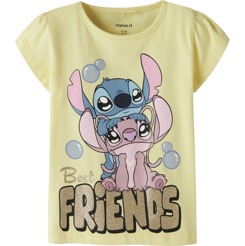 NAME IT Tričko NMFFuba Stitch marine modrá / světle žlutá /