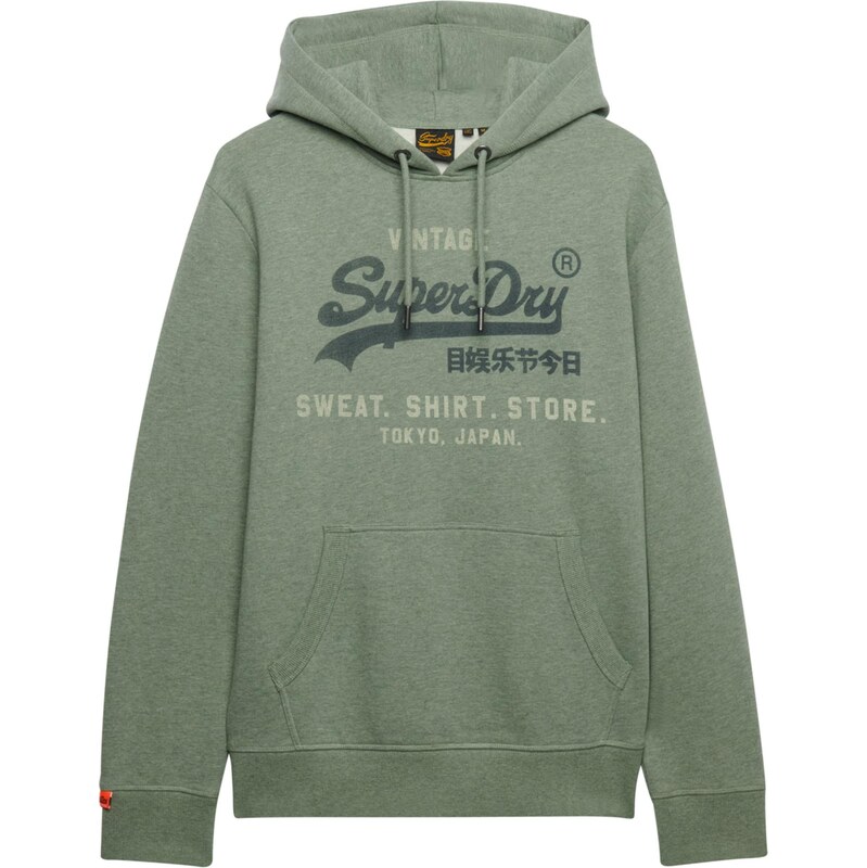 Superdry & Co Mikina Heritage pastelově zelená / tmavě zelená /