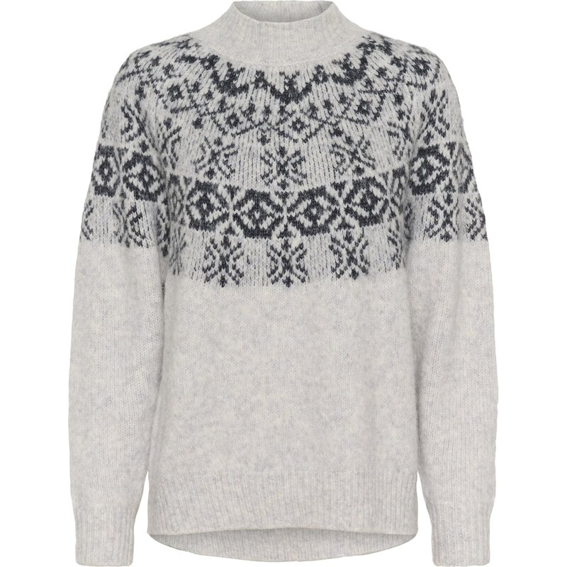 Kaffe Svetr antracitová / světle šedá / šedý melír