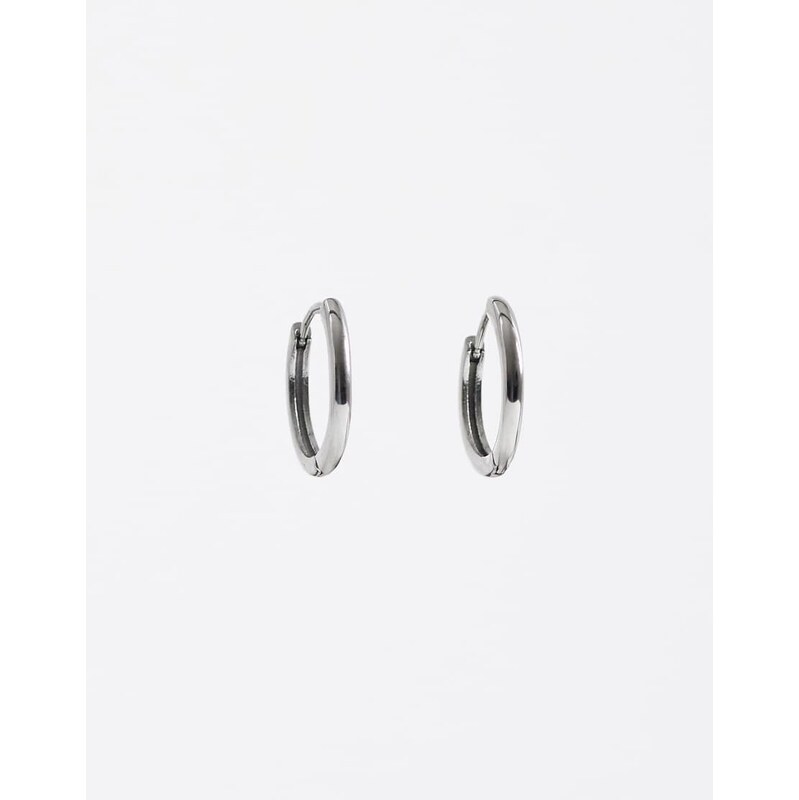 Jack & Jones huggie hoop earrings in silver
