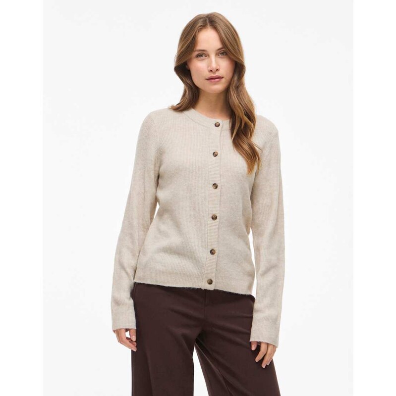 Vila Knitted cardigan in super light natural melan-Multi 115522001
