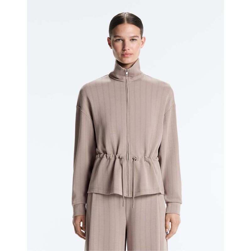 OYSHO Soft-touch modal jacket with adjustable waist and high collar in 113044048