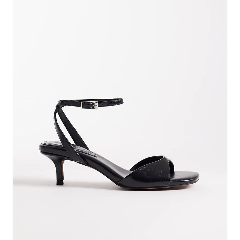 ASOS DESIGN Wide Fit Heartfelt barely there kitten heel sandals