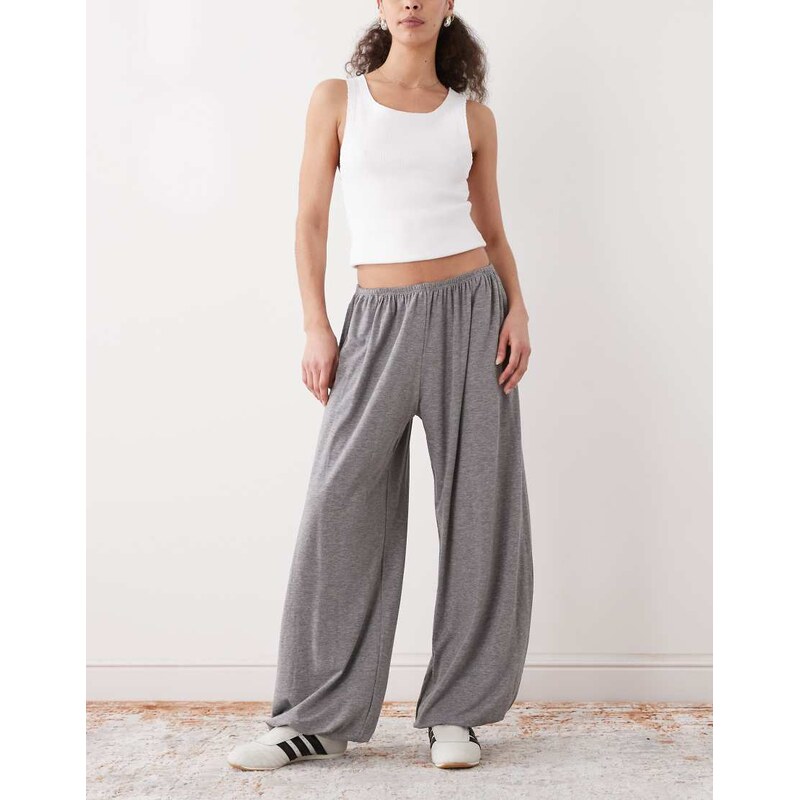Weekday balloon fit trousers in grey melange