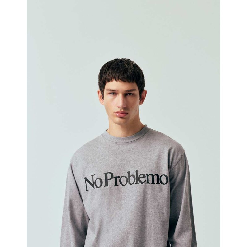 No Problemo 100% cotton large logo sweatshirt in grey marl
