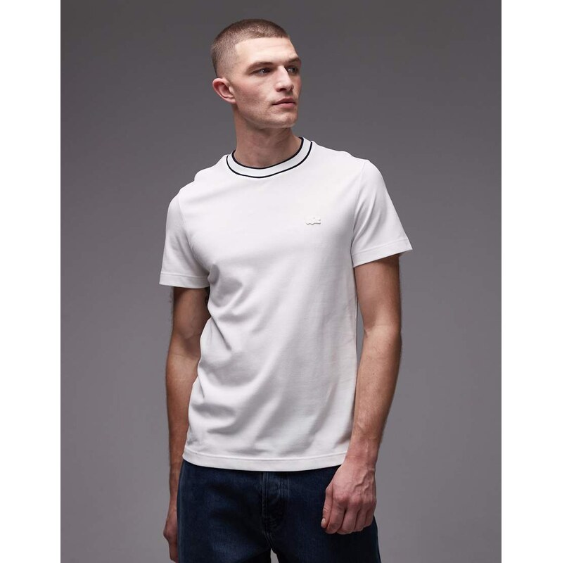 Lacoste relaxed fit t-shirt with tonal logo in white