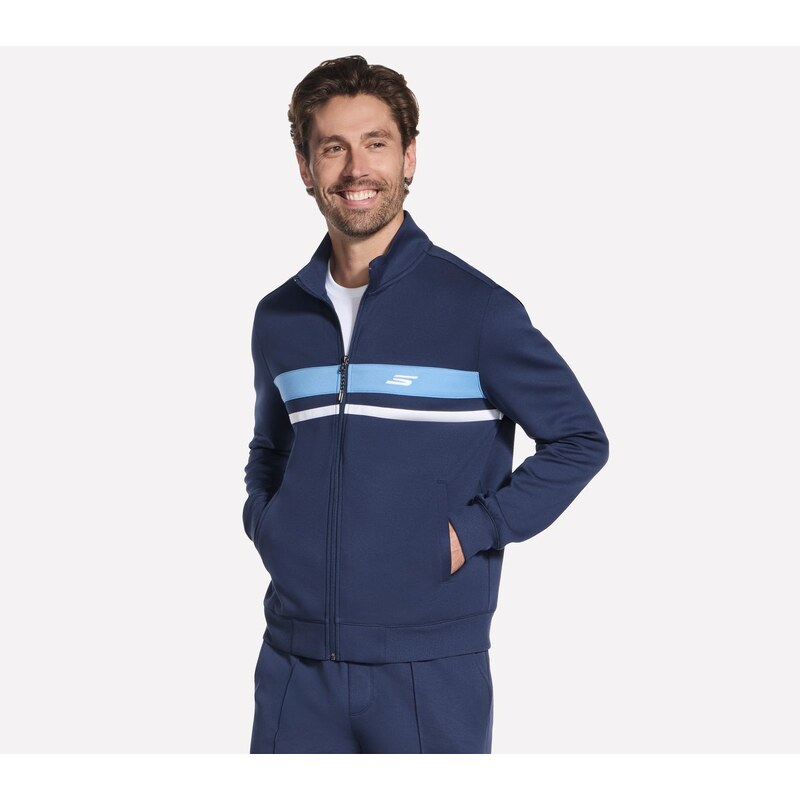 Skechers Muži Performance Track bunda v Tmave Modrá, Velikost