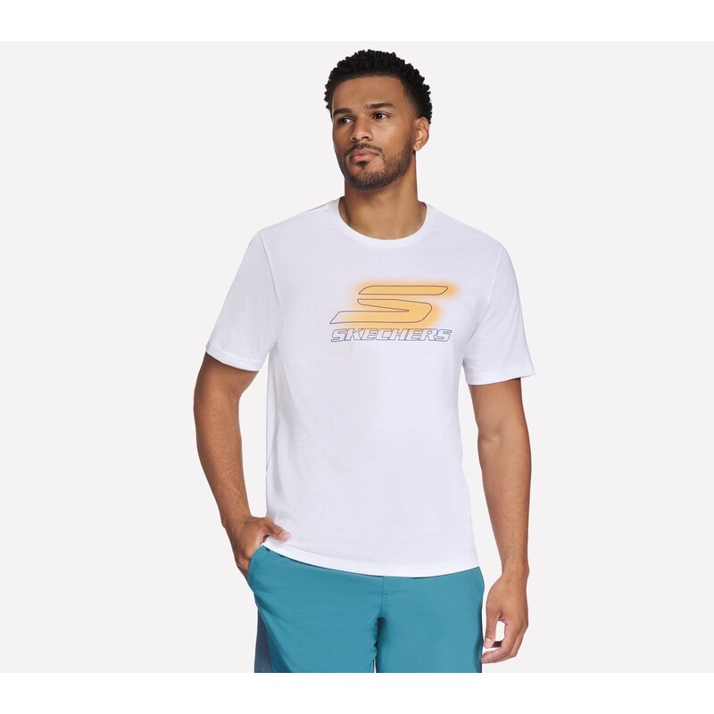 Skechers Muži Nitro Short Sleeve tričko v Bílý, Velikost Malý