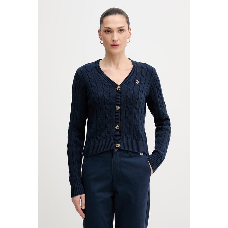 U.S. Polo Assn. kardigan dámský bavlněný CABLE KNIT 113083759