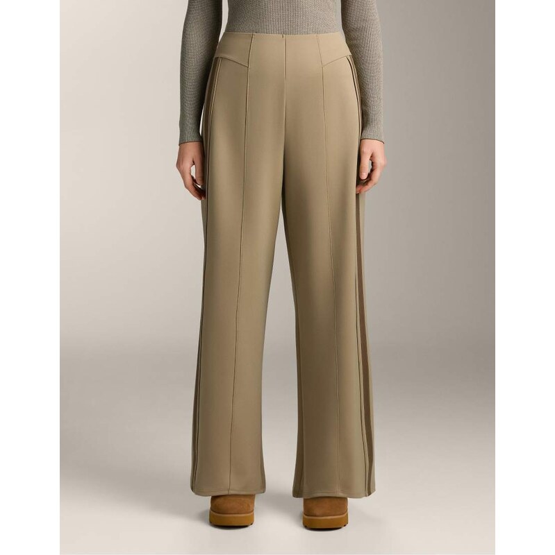 OYSHO High rise neoprene-effect straight-leg trousers with