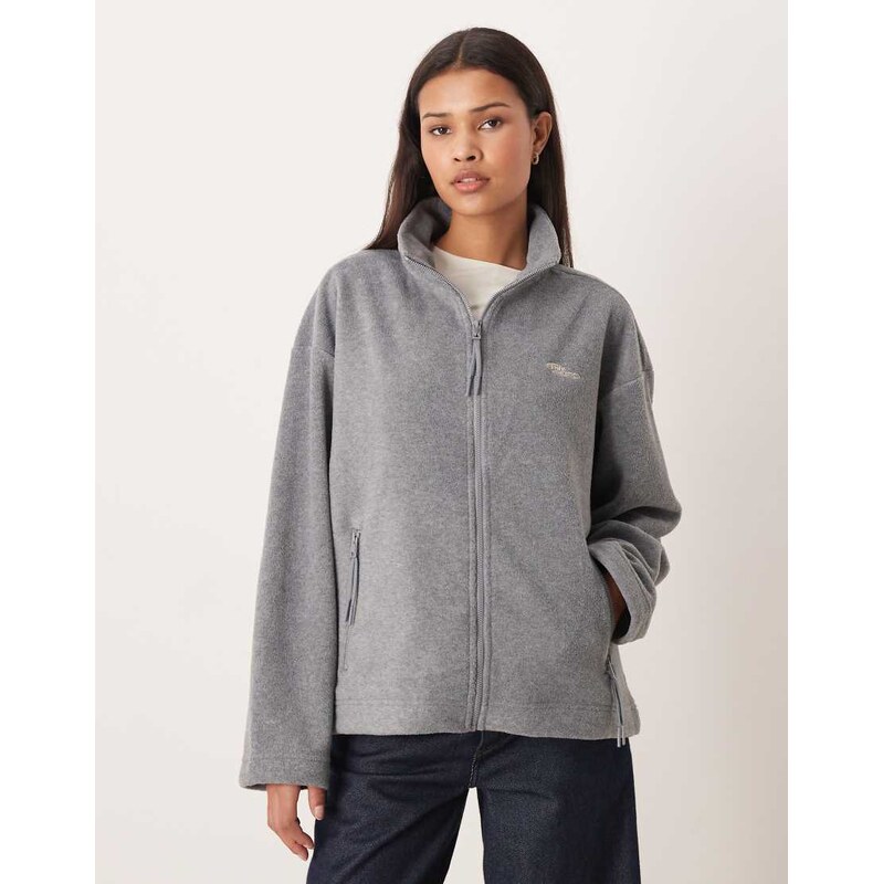 JJXX fleece zip jacket in light grey