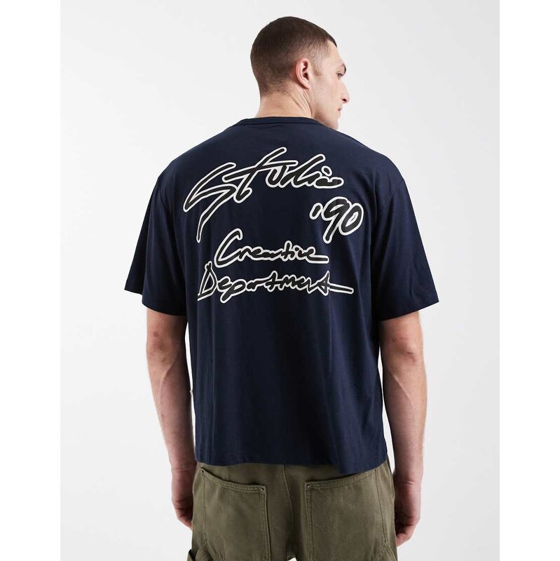 Jack & Jones boxy oversized crop t-shirt with studio back print