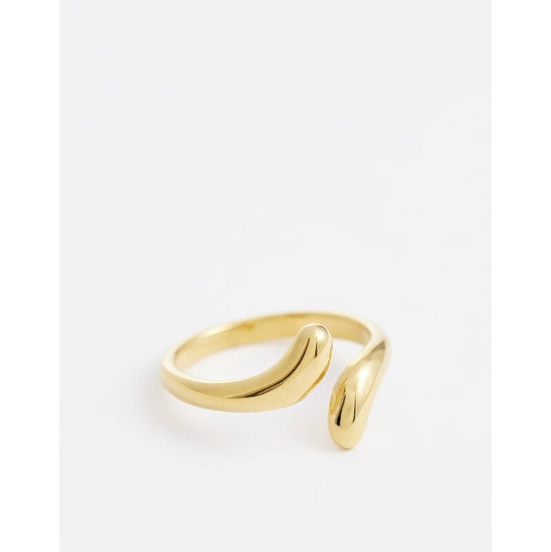 ASOS DESIGN waterproof stainless steel ring with wrap-around design in 113062567