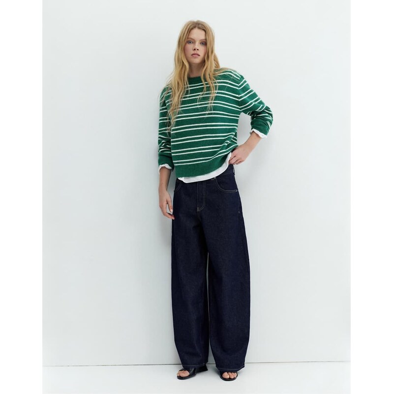 Pull&Bear Oversize baggy jeans in dark blue