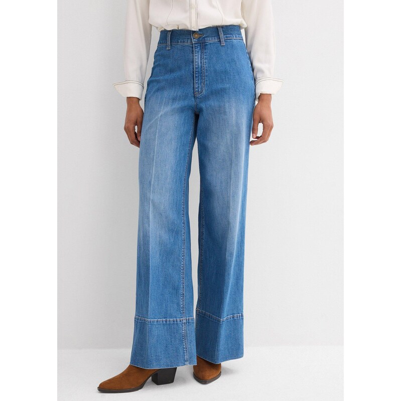bonprix Džíny Wide Leg, High Waist modrá Žena 15100135