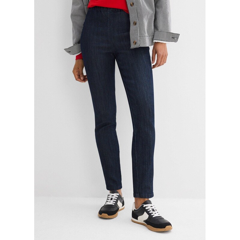 bonprix Džíny Slim Fit, High Waist, zkrácené modrá Žena 113067729