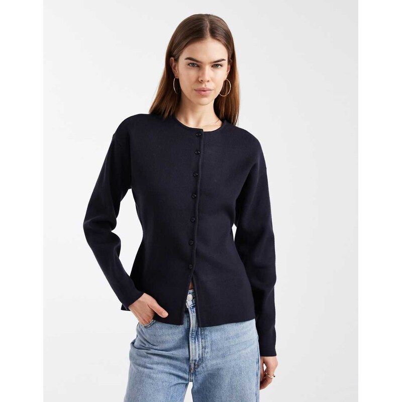 ONLY o-neck knitted cardigan in navy