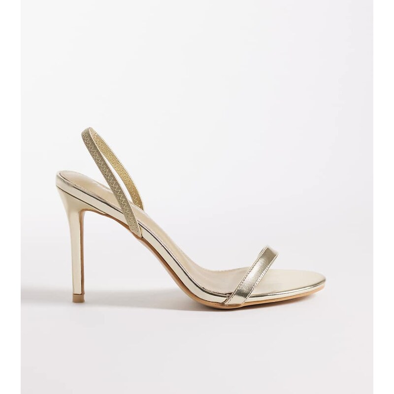 Public Desire Wide Fit Barely heeled sandals in gold