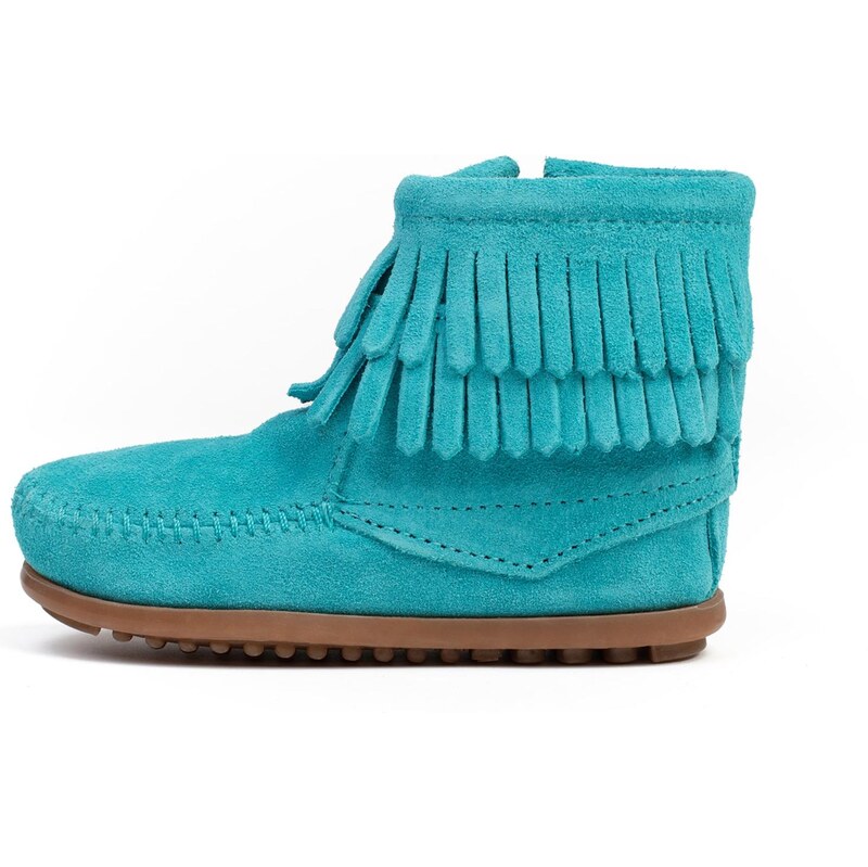 Minnetonka Kozačky Double fringe tyrkysová