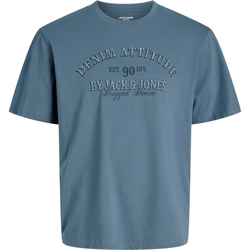Jack & Jones Plus Tričko JJEDenver kouřově modrá / tmavě modrá