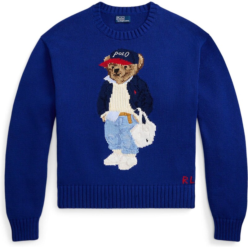 Polo Ralph Lauren Svetr královská modrá / světle hnědá / červená