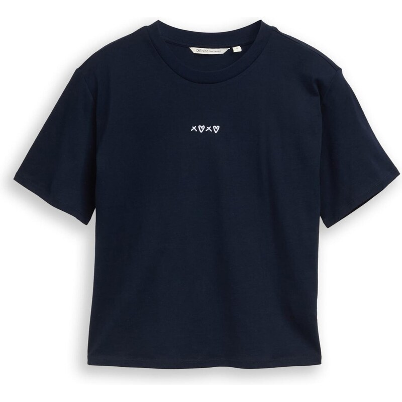 TOM TAILOR DENIM Tričko tmavě modrá / bílá 113075578