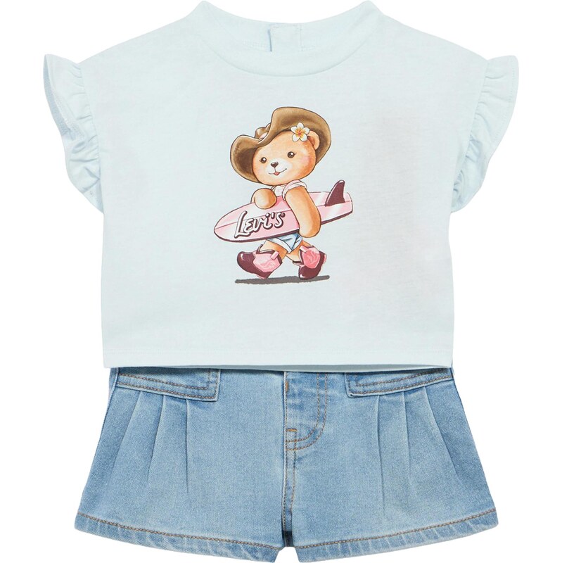 Levis Kids Sada modrá džínovina / pastelová modrá / světle hnědá