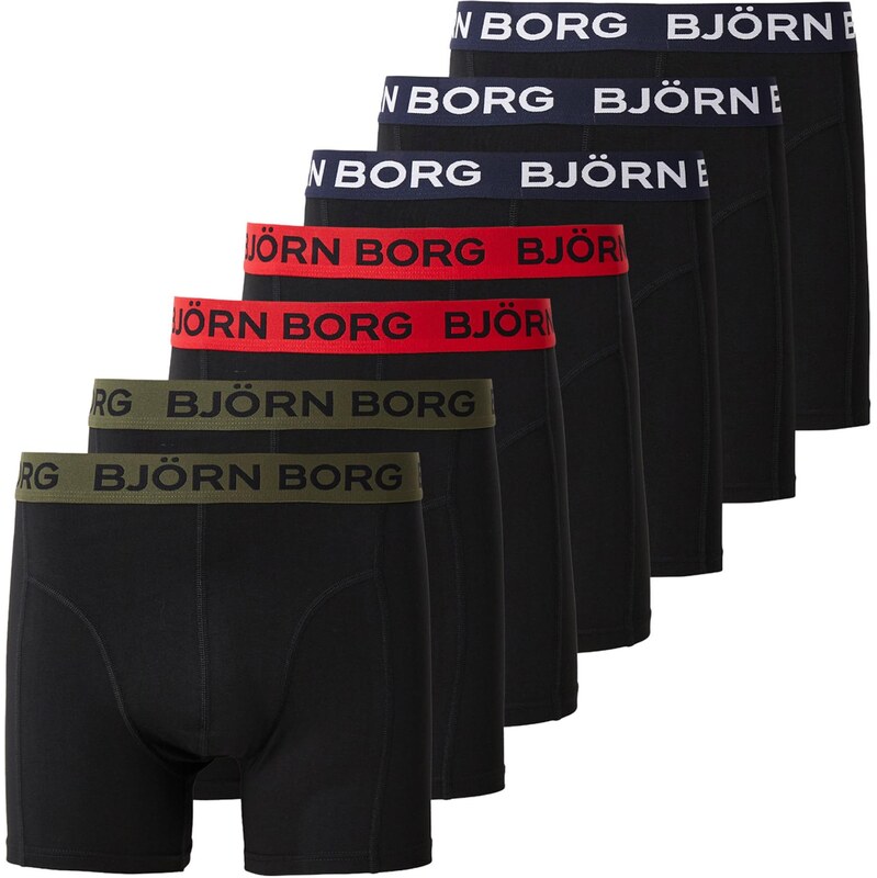 BJÖRN BORG Boxerky olivová / červená / černá / bílá 113075457