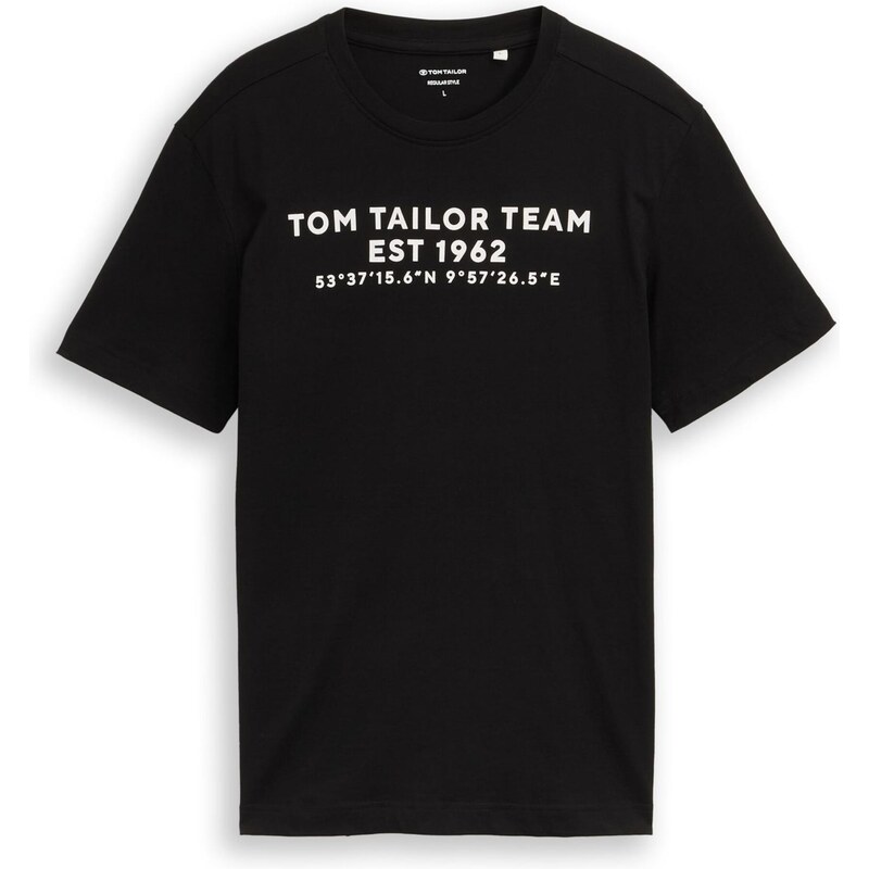 TOM TAILOR Tričko černá / bílá